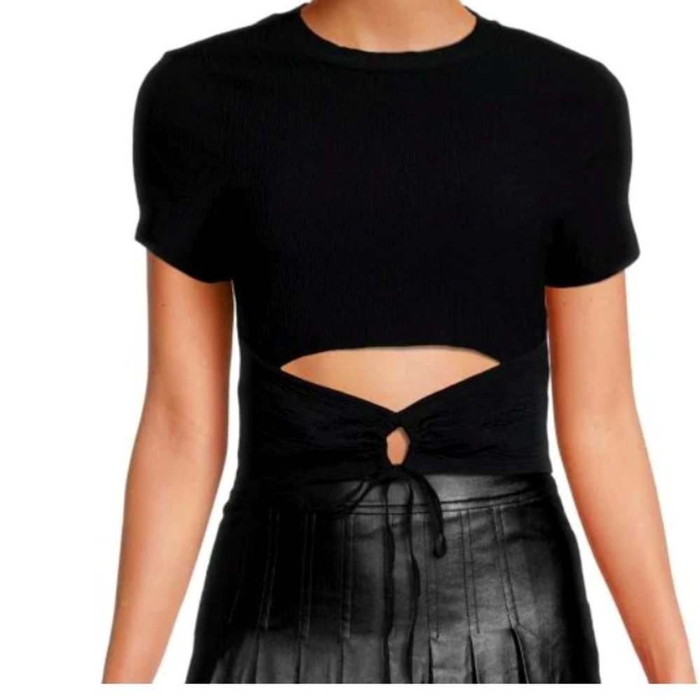 BNWT BCBGeneration black lace up shirt (L) - Picture 4 of 4